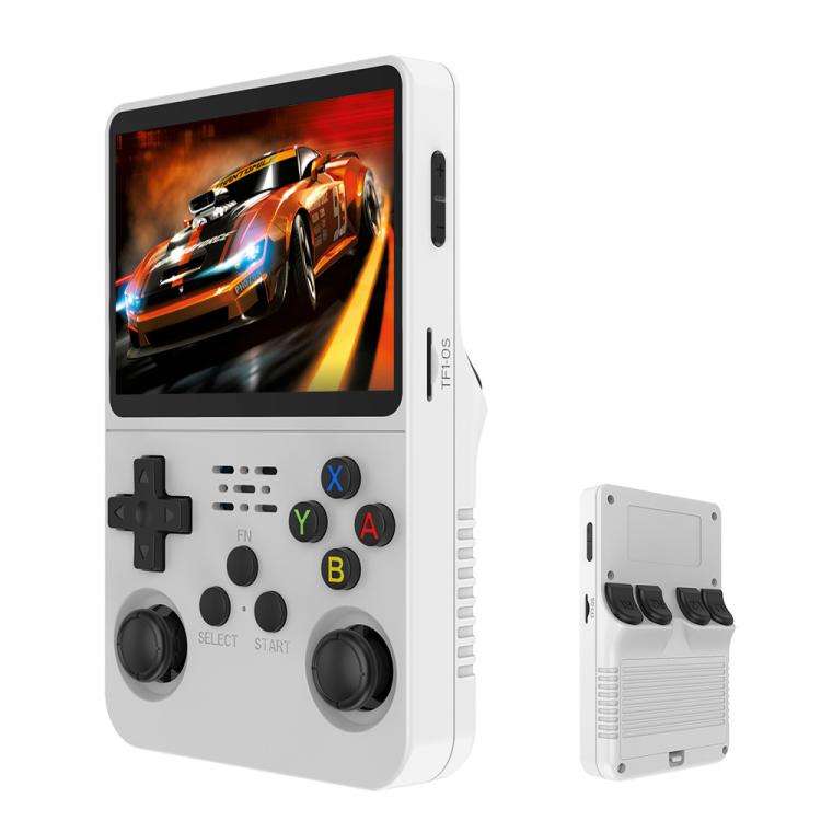 R36S Retro Handheld Game Console Linux System 3.5-Inch Screen Single TF Card Version 64G(White)