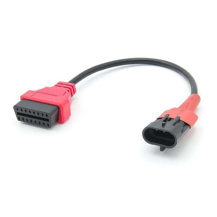 For SYM SANYANG Motorcycle OBD Cable 3Pin To OBD2 16Pin Diagnostic Adapter Scanner Extension Cable