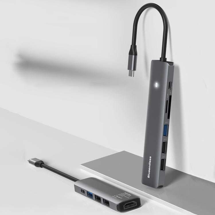 5-in-1 HDMI + PD + USB3.0 + USB2.0 x 2 Blueendless Multifunctional Type-C Docking Station