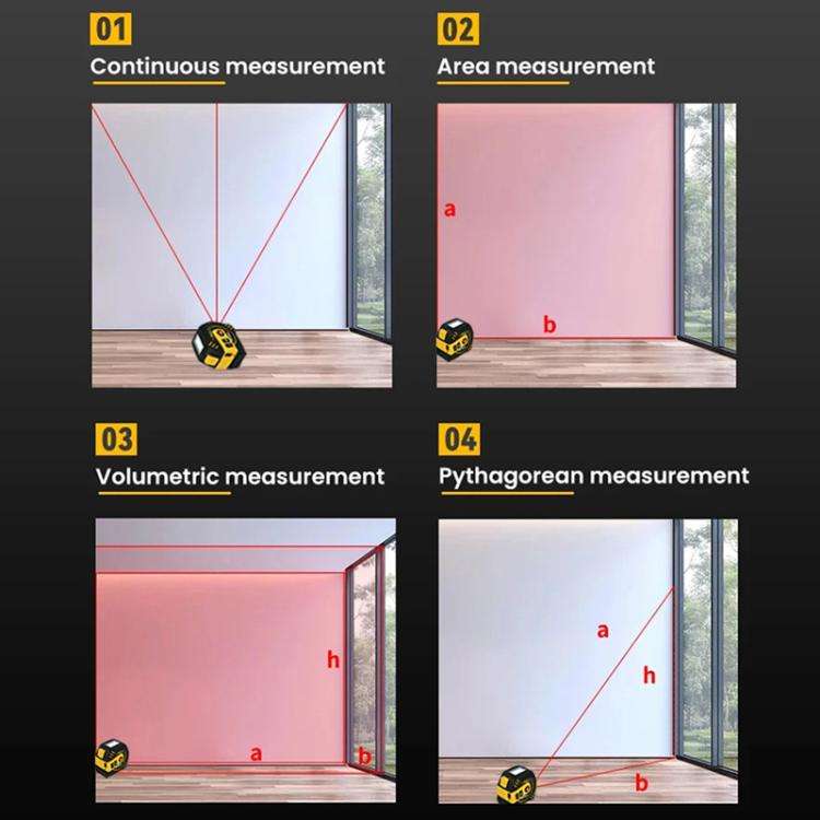 2 in 1 Rechargeable Infrared Laser Rangefinder + 5m Measuring Tape, Specifications: Laser 40m