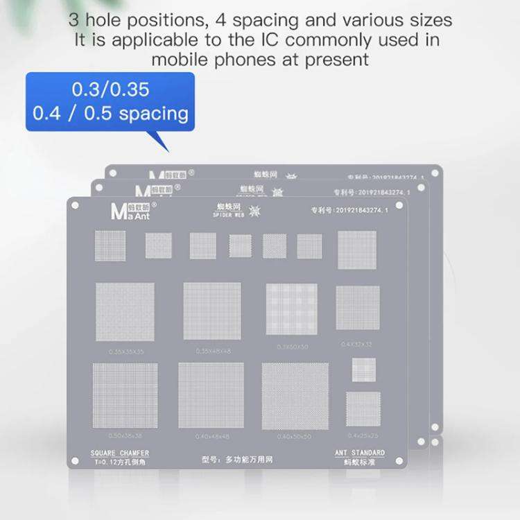 MaAnt Multifunctional Universal Net High Temperature 0.3/0.35/0.4/0.5 Pitch Square Hole Round Cor...