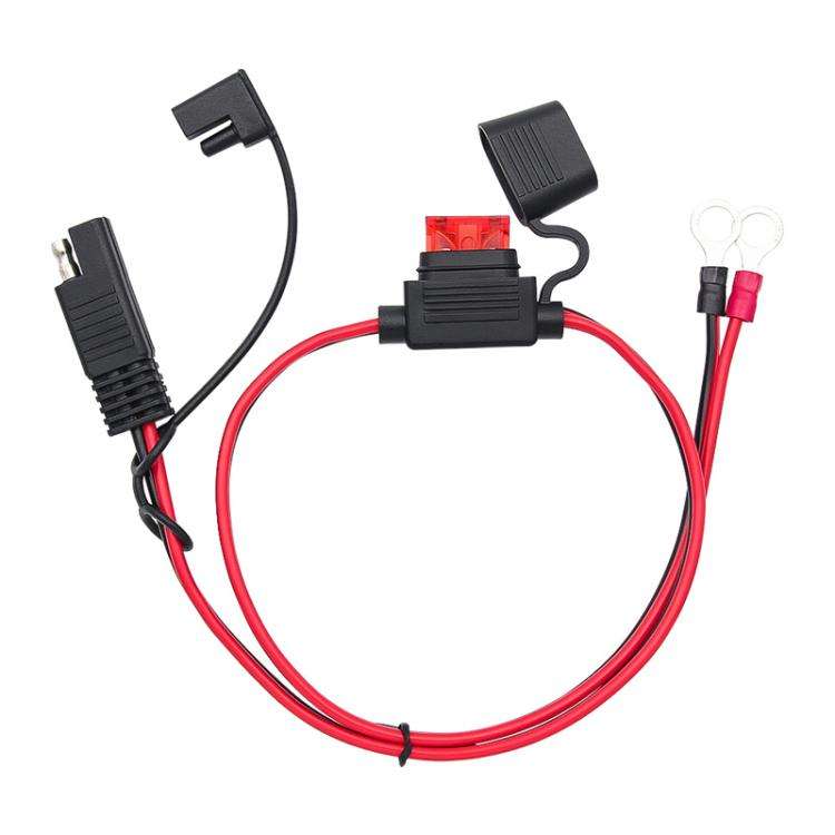 60cm O-Terminal to SAE Power Cable With Fuse Battery Charger Extension Adapter Wire