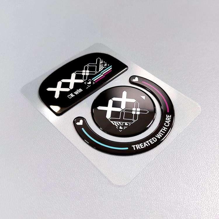 For Logitech GPW Glass Mouse Feet Stickers Anti-Slip Mouse Glide Skates(Printed Black)