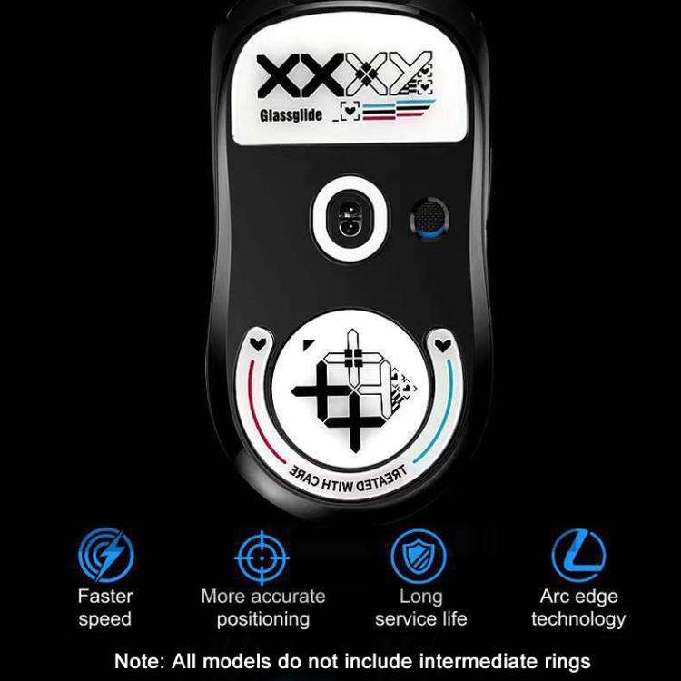 For Logitech GPW Glass Mouse Feet Stickers Anti-Slip Mouse Glide Skates(Printed White)
