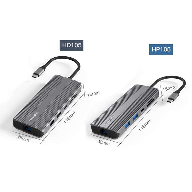 10-in-1 DP+HDMI Dual 8K Blueendless Multifunctional Type-C HD Gigabit Network Docking Station