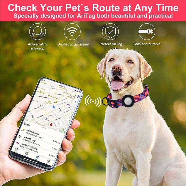 For AirTag Tracker Waterproof Silicone Case Pet Collar Cats Dog Neck Collar, Size: L(Bear)