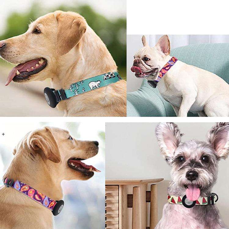 For AirTag Tracker Waterproof Silicone Case Pet Collar Cats Dog Neck Collar, Size: L(Watermelon)