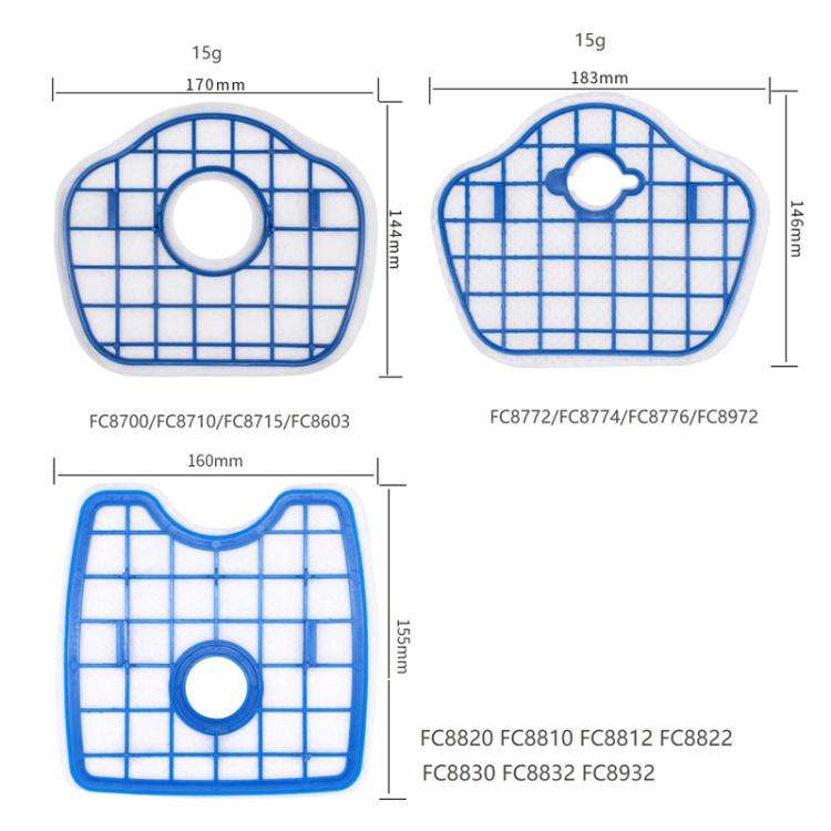 For Philips FC8972 8974 8976  Robot Vacuum Cleaner Filter Replacement Parts