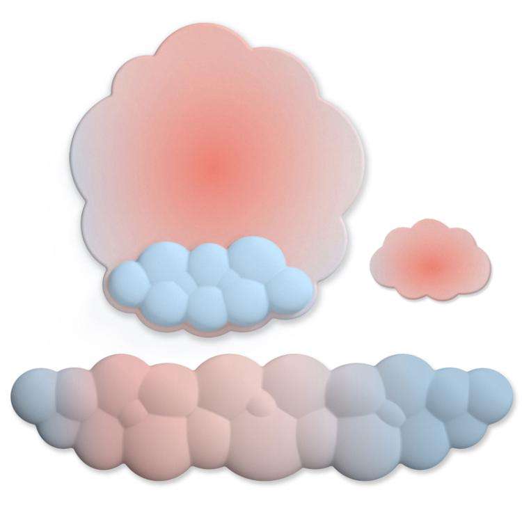3pcs / Set Cloudy Gradient Memory Foam Silicone Wrist And Keyboard Mouse Pad, Style: Model 3