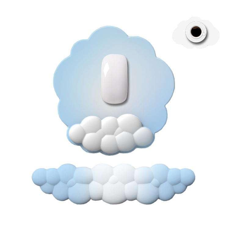 3pcs / Set Cloudy Gradient Memory Foam Silicone Wrist And Keyboard Mouse Pad, Style: Model 5