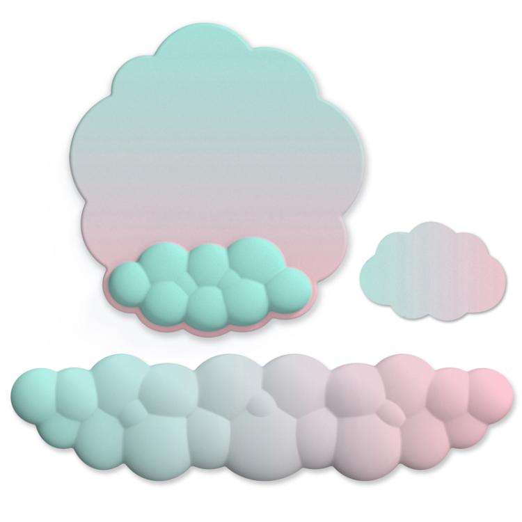 3pcs / Set Cloudy Gradient Memory Foam Silicone Wrist And Keyboard Mouse Pad, Style: Model 9