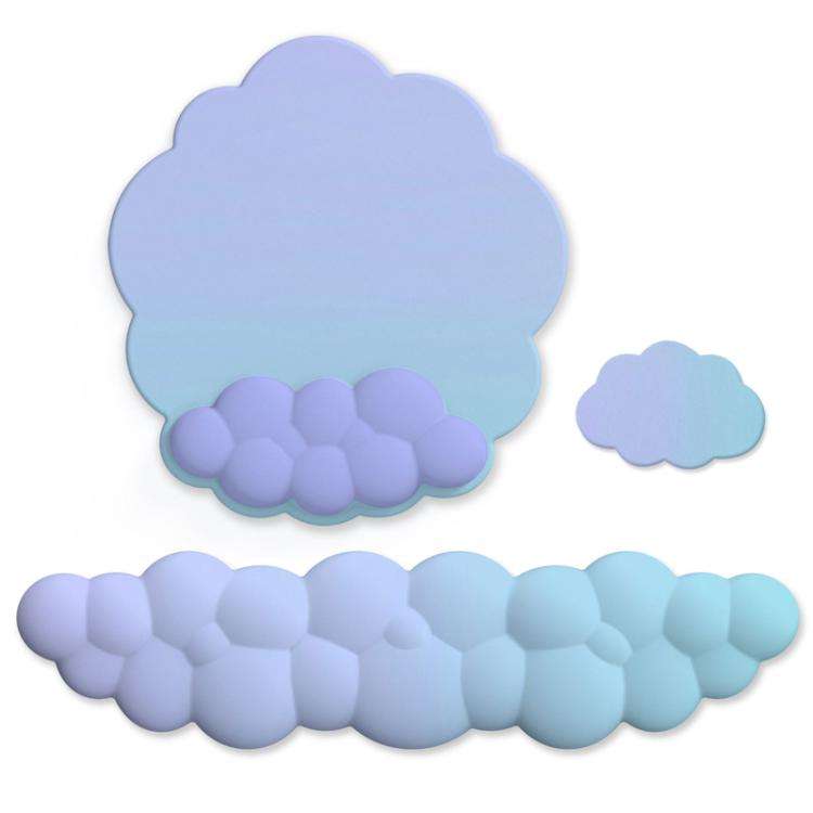 3pcs / Set Cloudy Gradient Memory Foam Silicone Wrist And Keyboard Mouse Pad, Style: Model 12