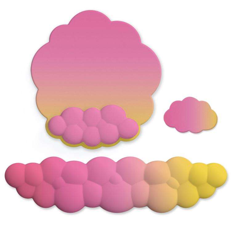 3pcs / Set Cloudy Gradient Memory Foam Silicone Wrist And Keyboard Mouse Pad, Style: Model 14