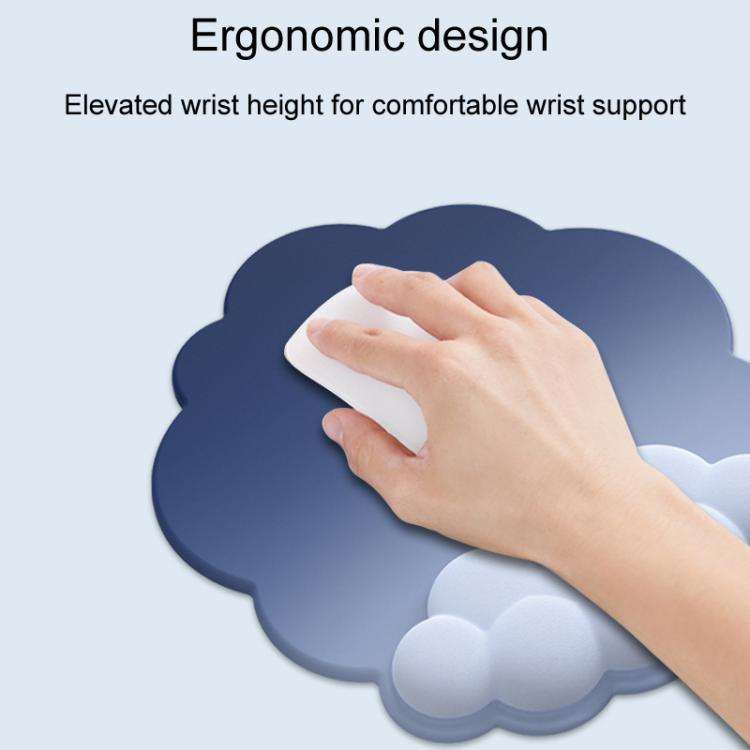 3pcs / Set Cloudy Gradient Memory Foam Silicone Wrist And Keyboard Mouse Pad, Style: Blue+Yellow