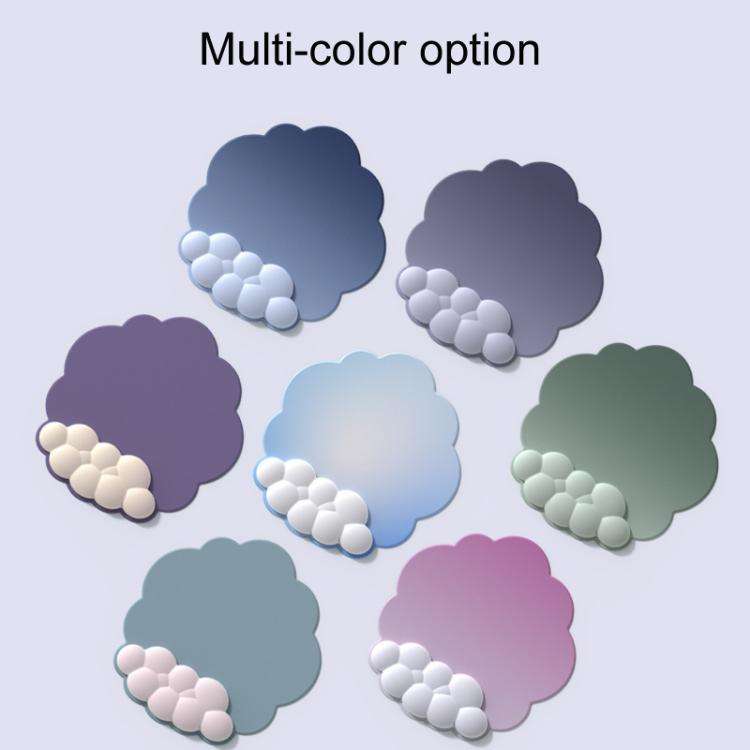 3pcs / Set Cloudy Gradient Memory Foam Silicone Wrist And Keyboard Mouse Pad, Style: Blue+Yellow