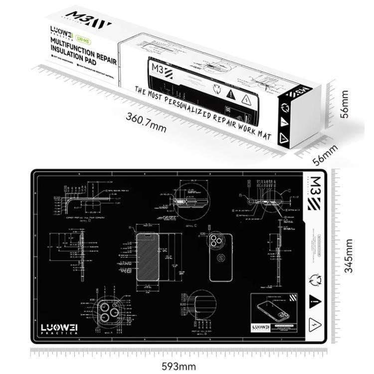 LUOWEI M3 27 inch Cell Phone Computer Repair Workbench Heat Insulation Mat High Temperature Resis...