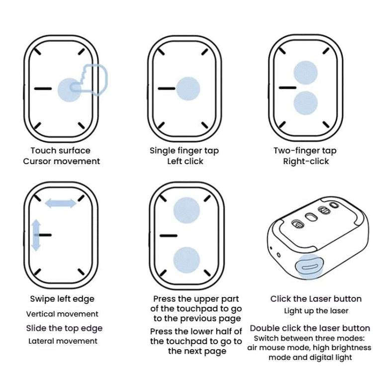 Cheerdots 2 Smart Magnetic Split Air Mouse Wireless Charging Bluetooth Dual Mode Mouse, Color: Da...