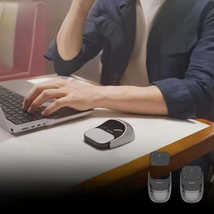Cheerdots 2 Smart Magnetic Split Air Mouse Wireless Charging Bluetooth Dual Mode Mouse, Color: Da...