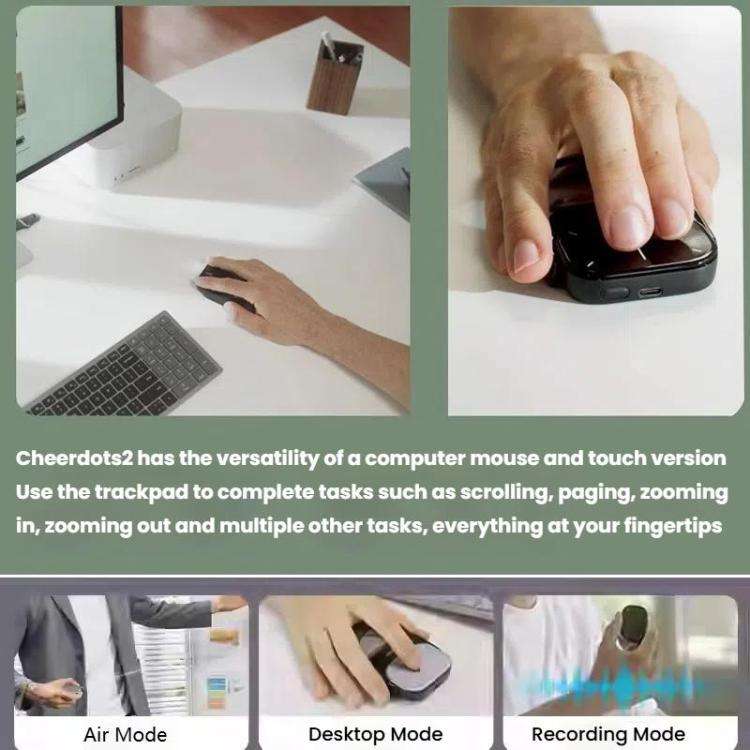 Cheerdots 2 Smart Magnetic Split Air Mouse Wireless Charging Bluetooth Dual Mode Mouse, Color: Da...