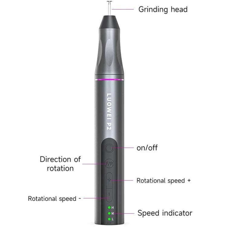 LUOWEI P2 With 8 Grinding Heads Intelligent Grinding Pen Handheld Small Electric Grinding and Eng...