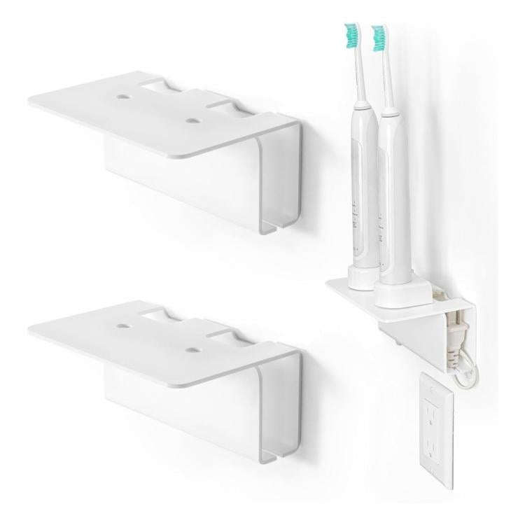 Acrylic Wall-mounted Bathroom Electric Toothbrush Holder(White)