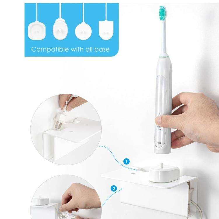 Acrylic Wall-mounted Bathroom Electric Toothbrush Holder(White)