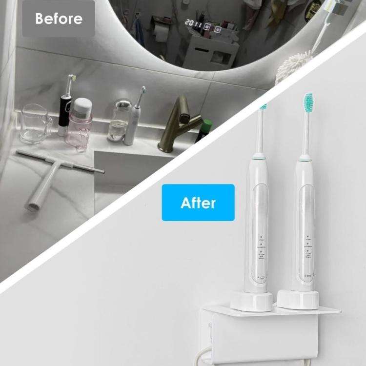 Acrylic Wall-mounted Bathroom Electric Toothbrush Holder(White)