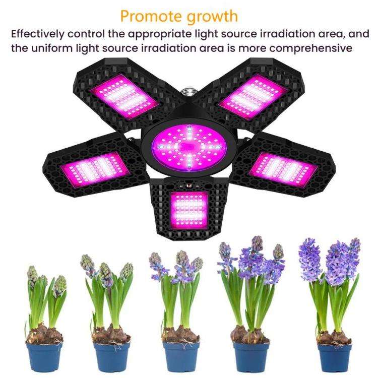 216 LEDs Five Leaf Foldable Transformable LED Plant Light Greenhouse Nursery Red and Blue Plant F...