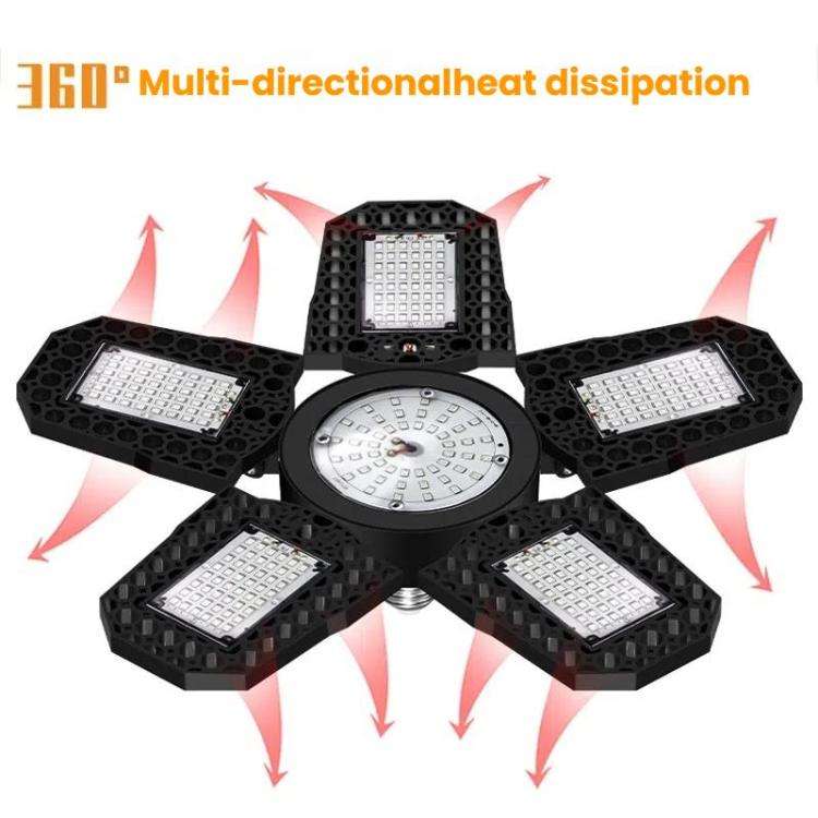 216 LEDs Five Leaf Foldable Transformable LED Plant Light Greenhouse Nursery Red and Blue Plant F...