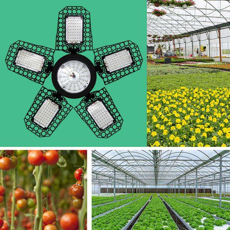 288 LEDs Five Leaf Foldable Transformable LED Plant Light Greenhouse Nursery Red and Blue Plant F...