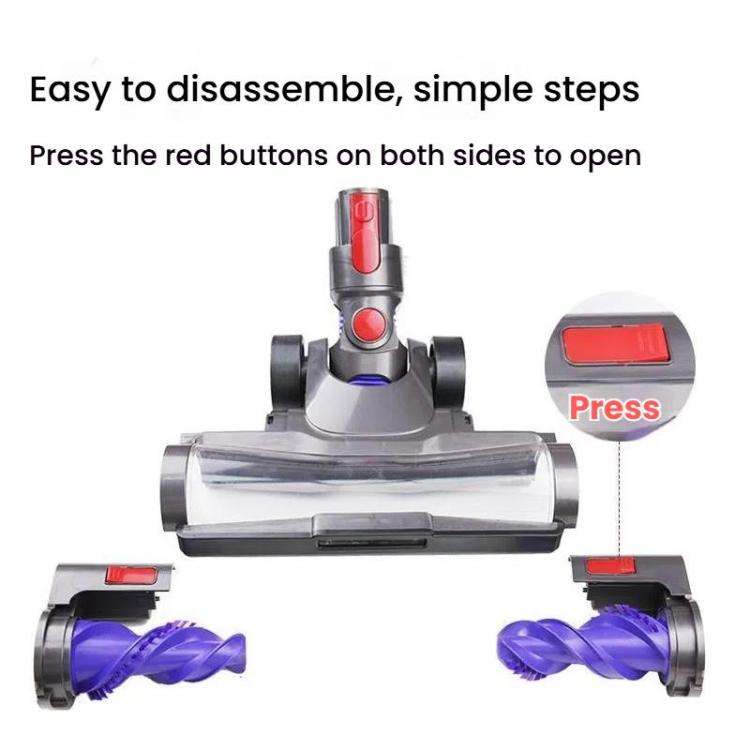 For Dyson V7 V8 V10 V11 V15 Vacuum Cleaner Double Roller Direct Drive Brush Head with LED Light(A5)