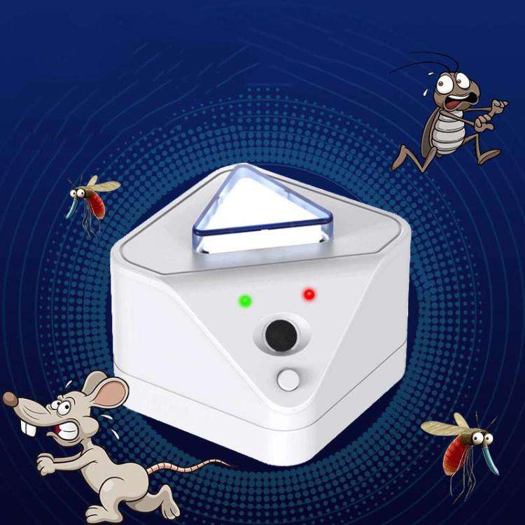 XY-005 Indoor 360-Degree Sonic Mouse Repeller Multifunctional Insect Repeller, Size: US Plug(White)