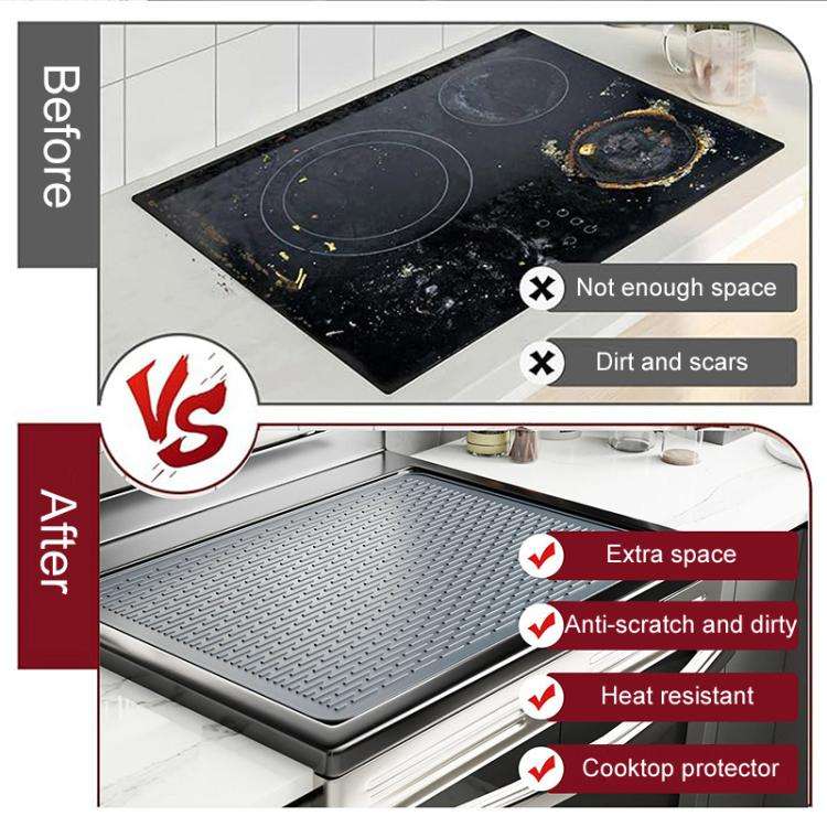 76 x 53 x 0.25cm Multifunctional Silicone Stovetop Thermal Protection Mat Under Sink Drainage Pad...