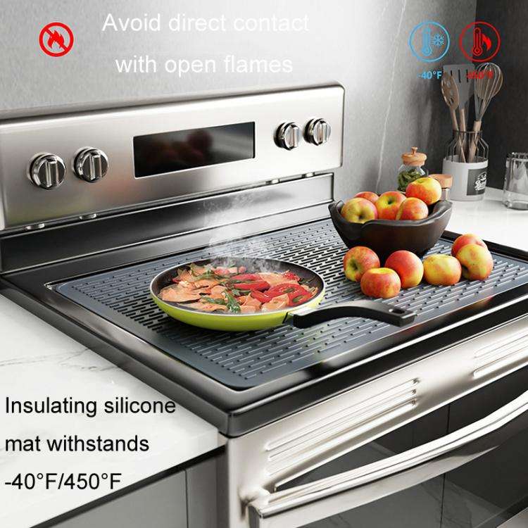 76 x 53 x 0.25cm Multifunctional Silicone Stovetop Thermal Protection Mat Under Sink Drainage Pad...