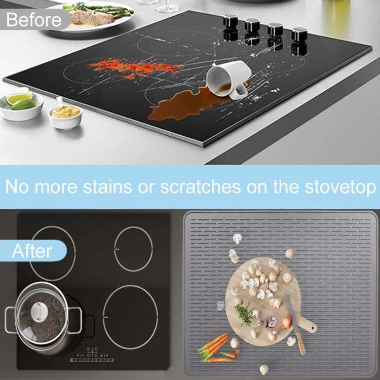76 x 53 x 0.25cm Multifunctional Silicone Stovetop Thermal Protection Mat Under Sink Drainage Pad...
