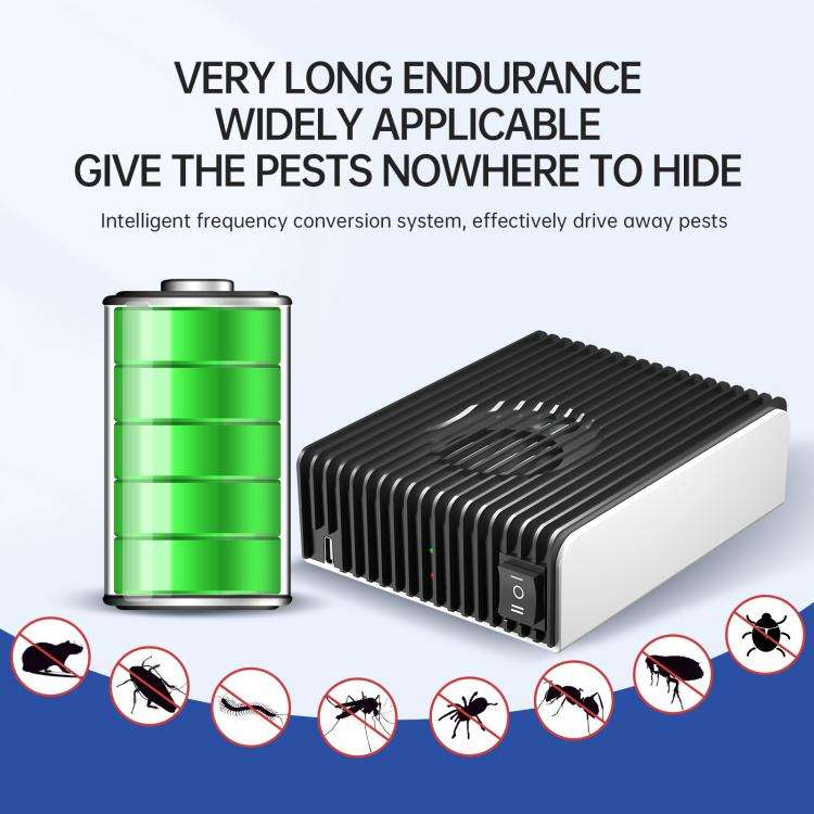 Car High-power Ultrasonic Mouse Repeller Portable Outdoor Animal Repeller(White)