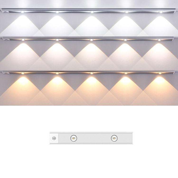 20cm Rechargeable Motion Sensor Light Bar Cabinet Wardrobe Lamp With Remote Control(Silver)