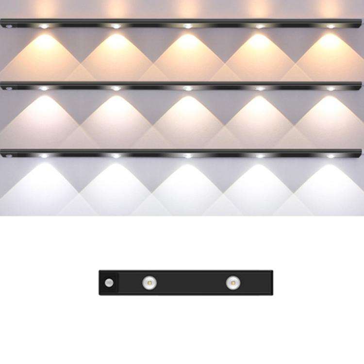 30cm Rechargeable Motion Sensor Light Bar Cabinet Wardrobe Lamp With Remote Control(Black)