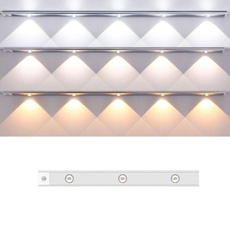 40cm Rechargeable Motion Sensor Light Bar Cabinet Wardrobe Lamp With Remote Control(Silver)