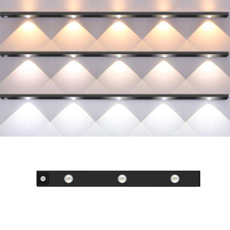 40cm Rechargeable Motion Sensor Light Bar Cabinet Wardrobe Lamp With Remote Control(Black)