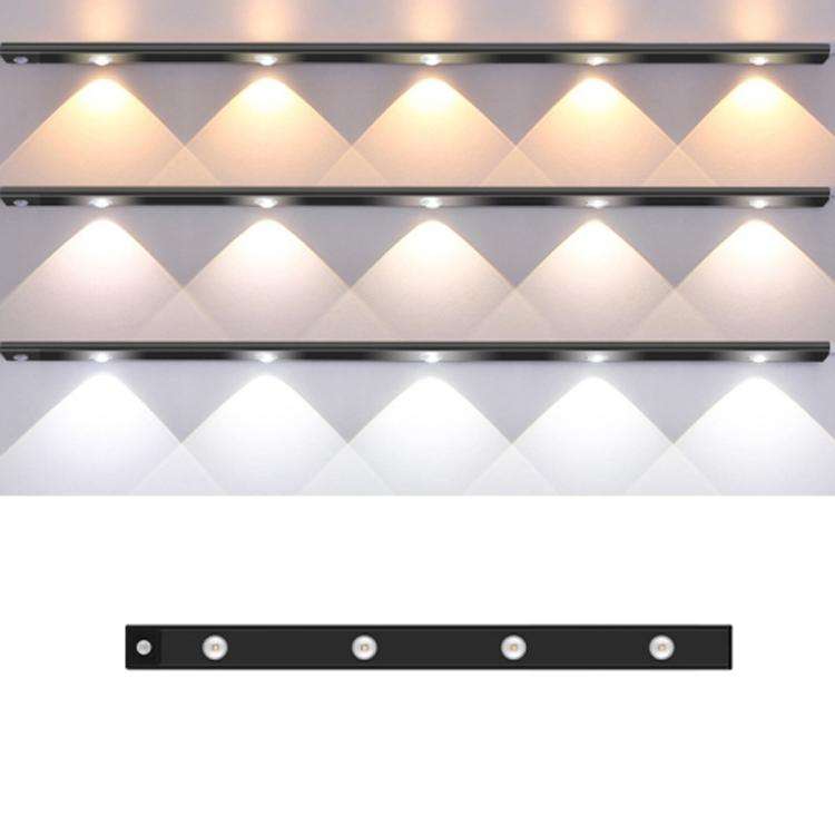 60cm Rechargeable Motion Sensor Light Bar Cabinet Wardrobe Lamp With Remote Control(Black)