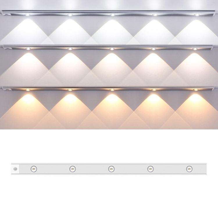 80cm Rechargeable Motion Sensor Light Bar Cabinet Wardrobe Lamp With Remote Control(Silver)