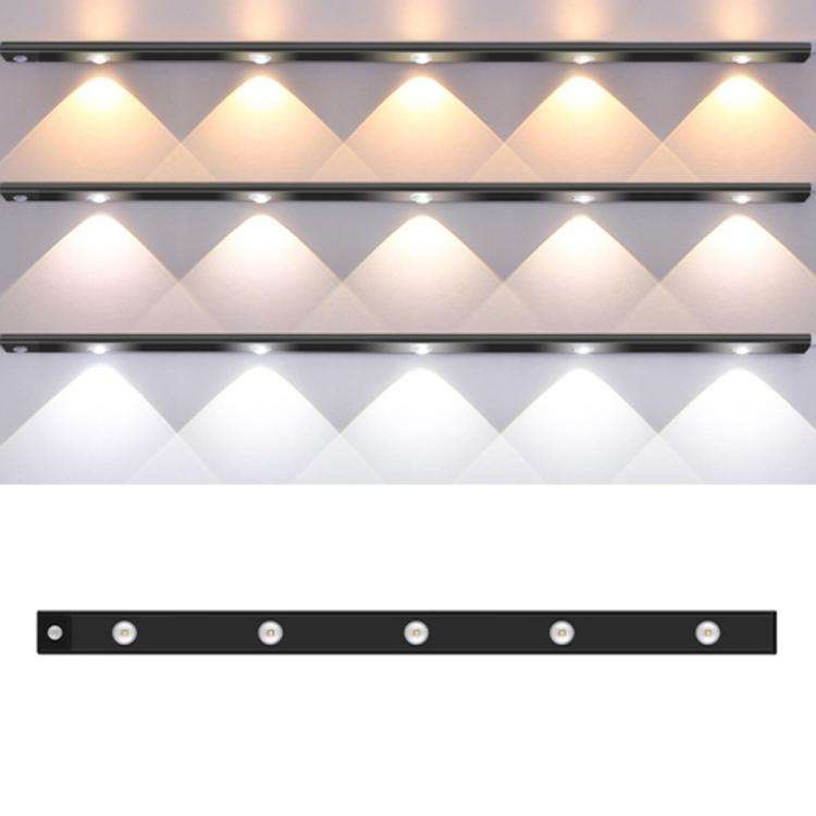 80cm Rechargeable Motion Sensor Light Bar Cabinet Wardrobe Lamp With Remote Control(Black)