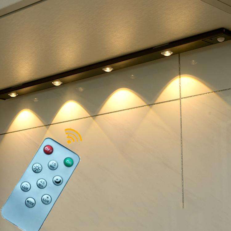 60cm Rechargeable Motion Sensor Light Bar Cabinet Wardrobe Lamp With Remote Control(Black)