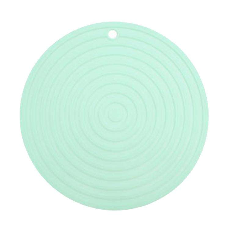 Food Grade Silicone Round Heat Insulation Mat Kitchen Anti-Scald And Anti-Slip Placemat(Green)
