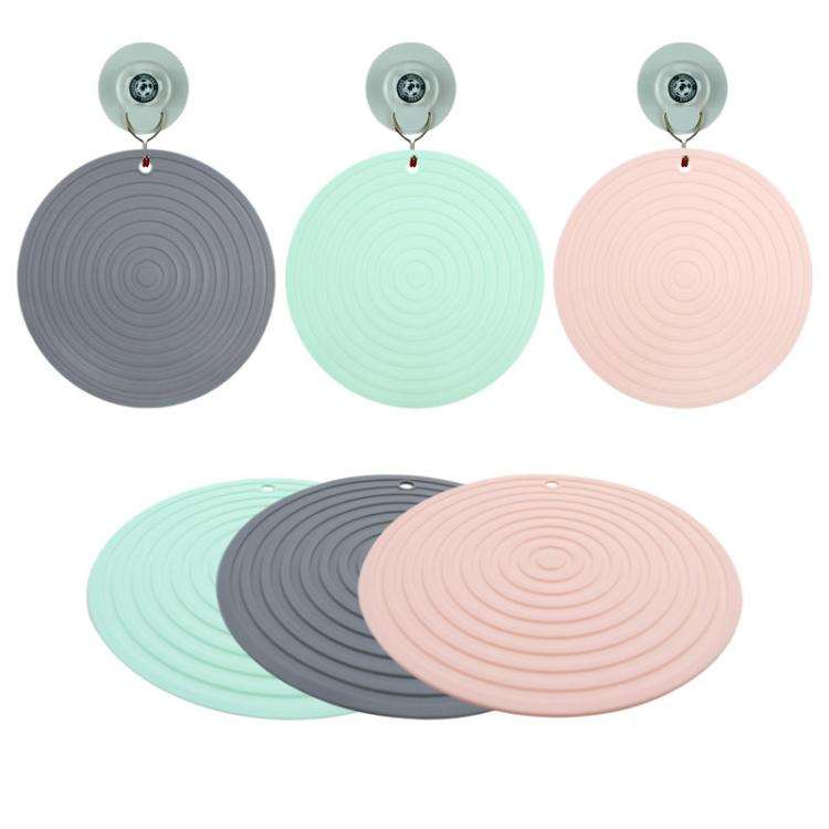 Food Grade Silicone Round Heat Insulation Mat Kitchen Anti-Scald And Anti-Slip Placemat(Gray)