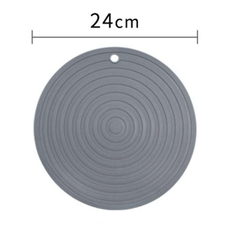 Food Grade Silicone Round Heat Insulation Mat Kitchen Anti-Scald And Anti-Slip Placemat(Gray)