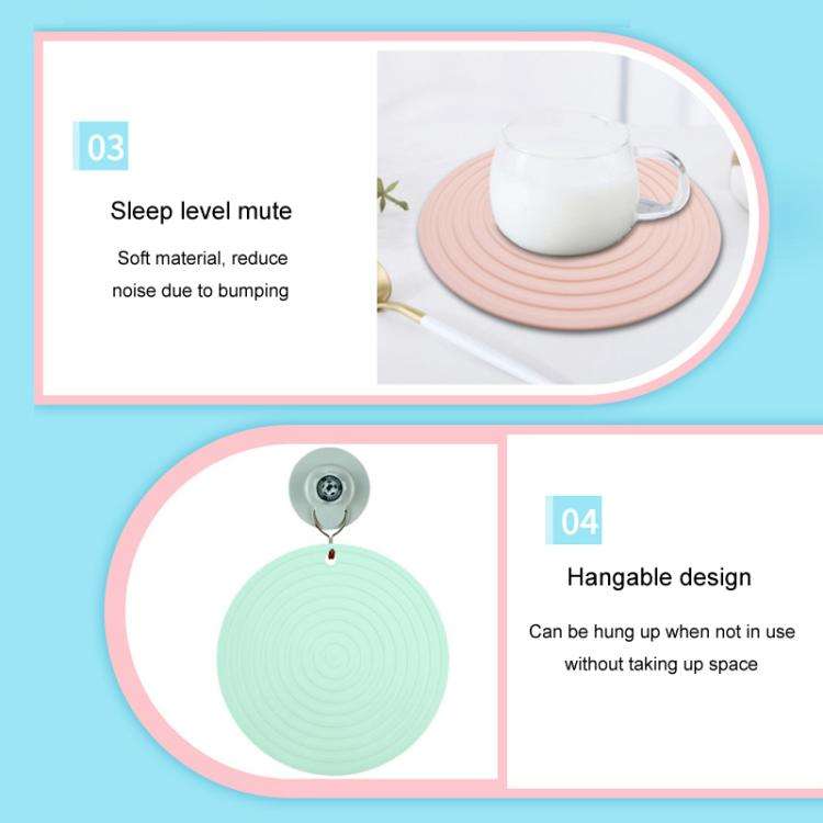 Food Grade Silicone Round Heat Insulation Mat Kitchen Anti-Scald And Anti-Slip Placemat(Gray)