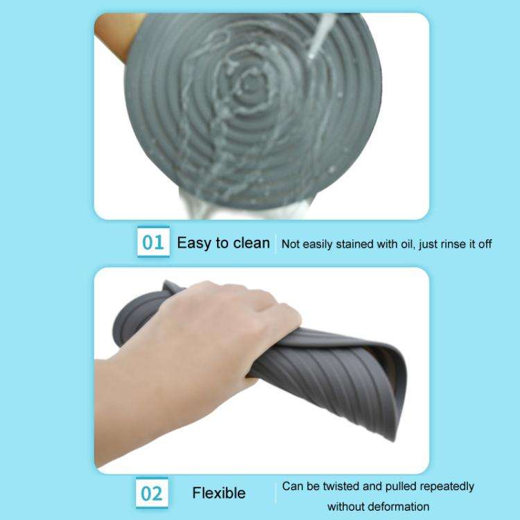 Food Grade Silicone Round Heat Insulation Mat Kitchen Anti-Scald And Anti-Slip Placemat(Gray)