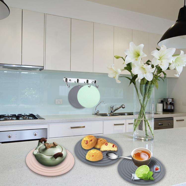 Food Grade Silicone Round Heat Insulation Mat Kitchen Anti-Scald And Anti-Slip Placemat(Gray)